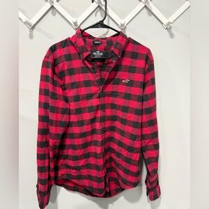 Mens Hollister slim fit plaid shirt size large
